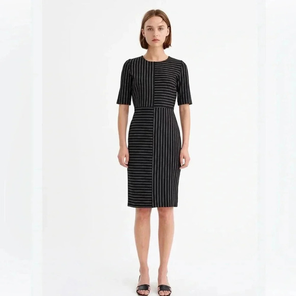 InWear Ivonnel  Pinstripe Short Sleeve Sheath Dress - Picture 1 of 14